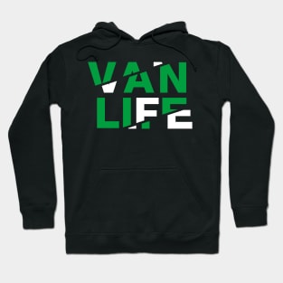 Vanlife: tracks - Green white Hoodie